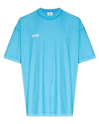 T-shirt à col rond turquoise Vetements