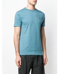 T-shirt à col rond turquoise Ps By Paul Smith