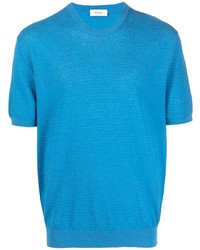 T-shirt à col rond turquoise Zegna