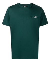 T-shirt à col rond vert foncé A.P.C.