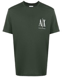 T-shirt à col rond vert foncé Armani Exchange