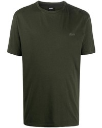 T-shirt à col rond vert foncé BOSS