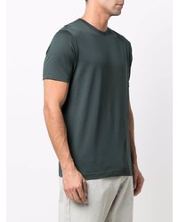 T-shirt à col rond vert foncé Sunspel