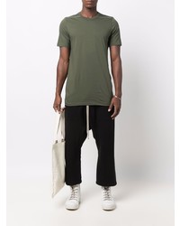 T-shirt à col rond vert foncé Rick Owens