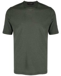 T-shirt à col rond vert foncé Dell'oglio