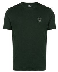 T-shirt à col rond vert foncé Ea7 Emporio Armani