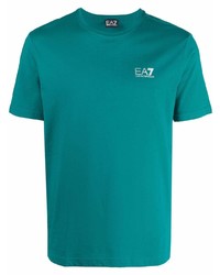 T-shirt à col rond vert foncé Ea7 Emporio Armani