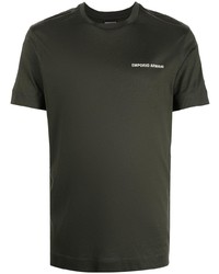 T-shirt à col rond vert foncé Emporio Armani