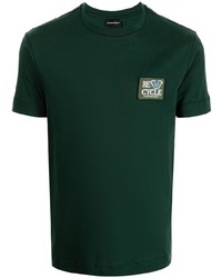 T-shirt à col rond vert foncé Emporio Armani