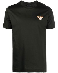 T-shirt à col rond vert foncé Emporio Armani