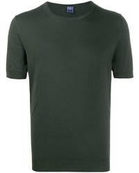 T-shirt à col rond vert foncé Fedeli