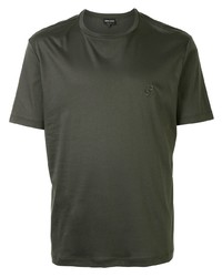 T-shirt à col rond vert foncé Giorgio Armani