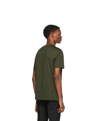 T-shirt à col rond vert foncé Prada