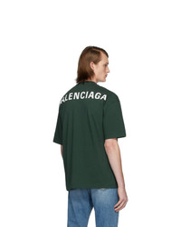 T-shirt à col rond vert foncé Balenciaga