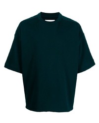 T-shirt à col rond vert foncé Jil Sander