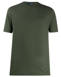 T-shirt à col rond vert foncé Lardini