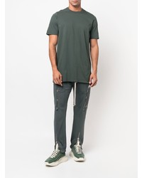 T-shirt à col rond vert foncé Rick Owens