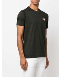 T-shirt à col rond vert foncé Emporio Armani