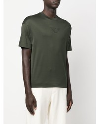 T-shirt à col rond vert foncé Emporio Armani