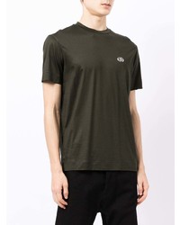 T-shirt à col rond vert foncé Emporio Armani