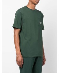 T-shirt à col rond vert foncé Palmes