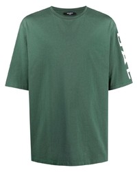 T-shirt à col rond vert foncé Balmain