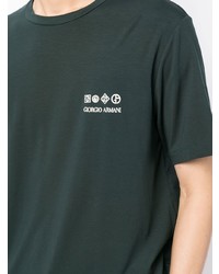 T-shirt à col rond vert foncé Giorgio Armani
