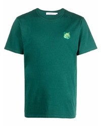 T-shirt à col rond vert foncé MAISON KITSUNÉ