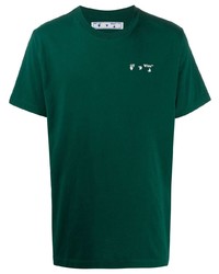 T-shirt à col rond vert foncé Off-White
