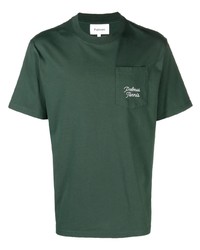 T-shirt à col rond vert foncé Palmes