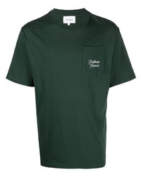 T-shirt à col rond vert foncé Palmes