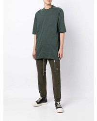 T-shirt à col rond vert foncé Rick Owens