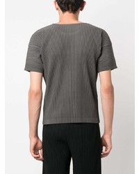 T-shirt à col rond vert foncé Homme Plissé Issey Miyake