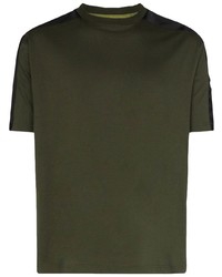 T-shirt à col rond vert foncé Prada