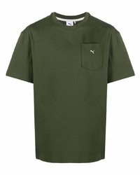 T-shirt à col rond vert foncé Puma