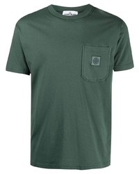 T-shirt à col rond vert foncé Stone Island