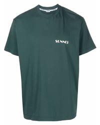 T-shirt à col rond vert foncé Sunnei