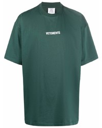T-shirt à col rond vert foncé Vetements