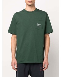 T-shirt à col rond vert foncé Palmes