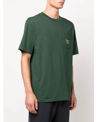 T-shirt à col rond vert foncé Palmes