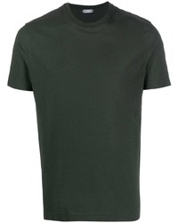 T-shirt à col rond vert foncé Zanone