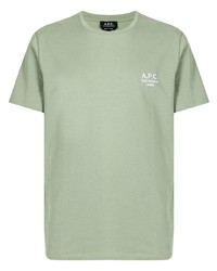 T-shirt à col rond vert menthe A.P.C.