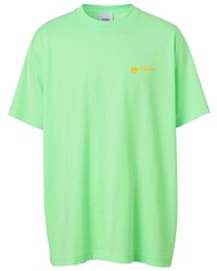 T-shirt à col rond vert menthe Burberry