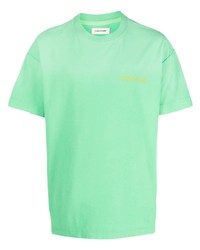 T-shirt à col rond vert menthe Flaneur Homme