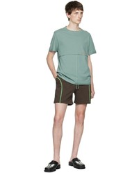 T-shirt à col rond vert menthe Eckhaus Latta