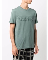 T-shirt à col rond vert menthe Calvin Klein