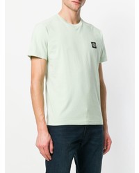 T-shirt à col rond vert menthe Stone Island