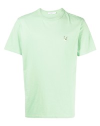 T-shirt à col rond vert menthe MAISON KITSUNÉ