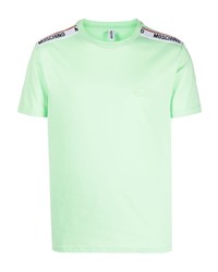 T-shirt à col rond vert menthe Moschino