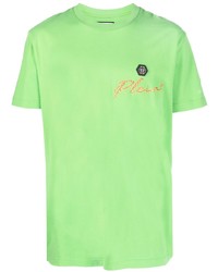 T-shirt à col rond vert menthe Philipp Plein